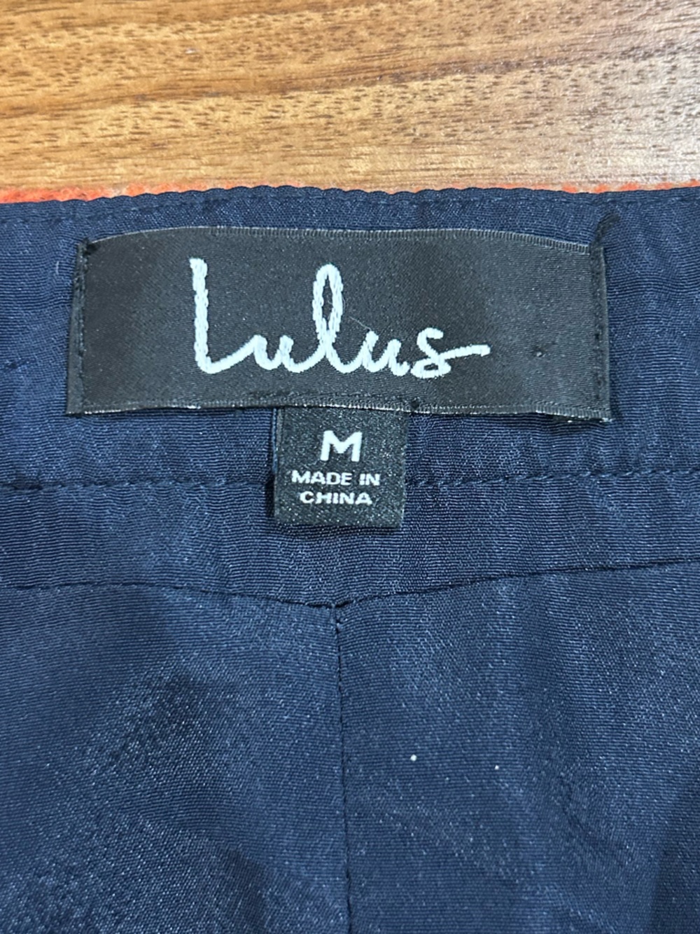 Lulu's Orange, Navy & Cream Plaid Mini Skirt Size Medium - Picture 2 of 12